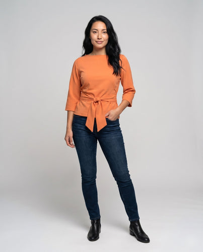 Damen Bluse mit Knoten-Detail und modernem Schnitt Drune