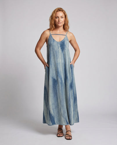 Damen luftiges Maxikleid im lässigen Boho-Stil mit verstellbaren Spaghetti-Trägern