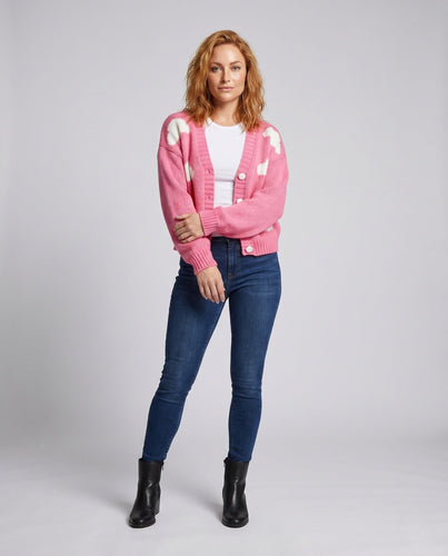 Damen modische Strickjacke mit Wolkenmuster Drune