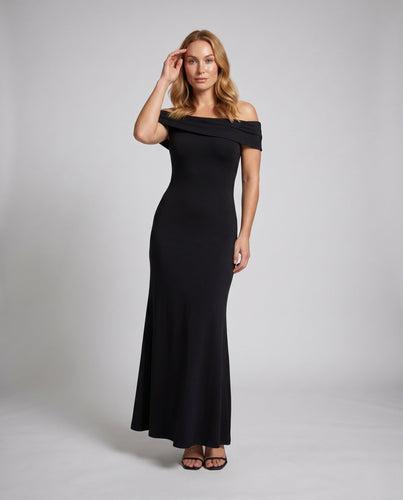 Damen Off-Shoulder Maxikleid Drune