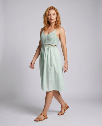Damen maxi Kleid mit feiner Spitzenverzierung Drune