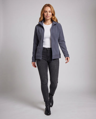 Damen Fleecejacke mit hohem Kragen Drune