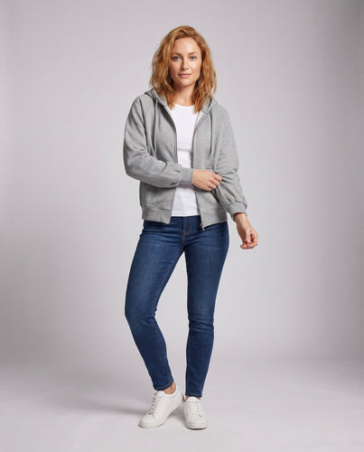 Damen Oversized Kapuzenjacke mit Reißverschluss Drune