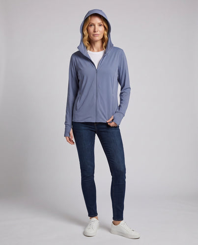 Damen Sportliche Funktionsjacke mit Kapuze und UV-Schutz Drune