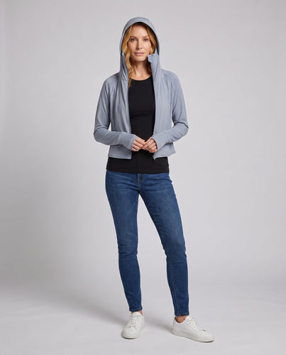 Damen Sportliche Hoodie-Jacke mit langen Ärmel und fauler Passform Drune