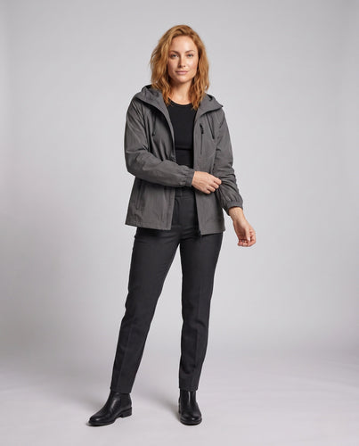 Damen atmungsaktive Wetterjacke mit verstellbarer Kapuze Drune