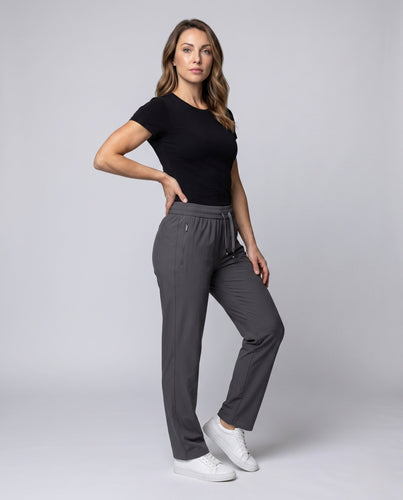 Damen bequeme Trainingshose mit elastischem Bund und praktischen Taschen Drune