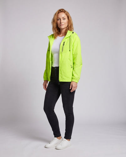 Damen hochfunktionale Windjacke mit reflektierenden Elementen und verstellbarem Kapuzendesign Drune