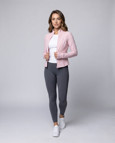 Damen körpernahe Sportjacke mit hohem Kragen und Daumenlöchern Drune