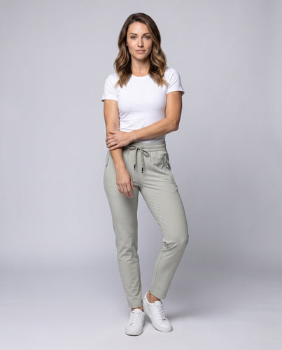 Damen lässige Sporthose mit elastischem Bund und praktischen Taschen Drune