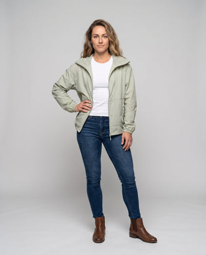 Damen leichte Windbreaker-Jacke mit atmungsaktiven Eigenschaften und praktischen Taschen Drune