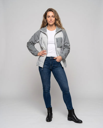 Damen leichte Windbreaker-Jacke mit praktischen Taschen Drune