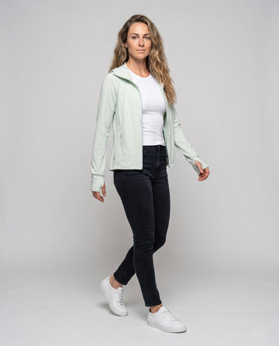 Damen Sportjacke mit hohem Kragen und innovativem Kapuzendesign Drune