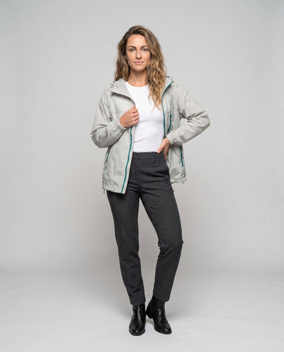 Damen Leichte Windjacke mit praktischen Taschen und verstellbarer Kapuze Drune