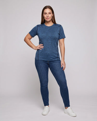 Damen Sportliches Kurzarmshirt mit feuchtigkeitsableitender Technologie Drune