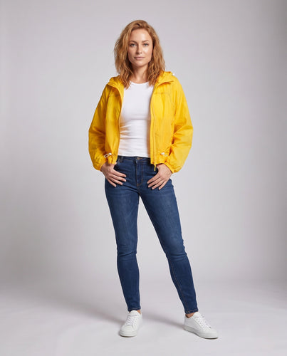 Damen nan ultraleichte Kapuzenjacke wind- und wasserabweisend mit verstellbarem Bund Drune
