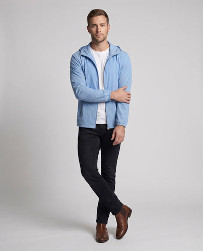 Herren nan leichte packbare Kapuzenjacke mit wasserabweisender Oberfläche, elastischen Bündchen und verdeckten Reißverschlusstaschen Drune