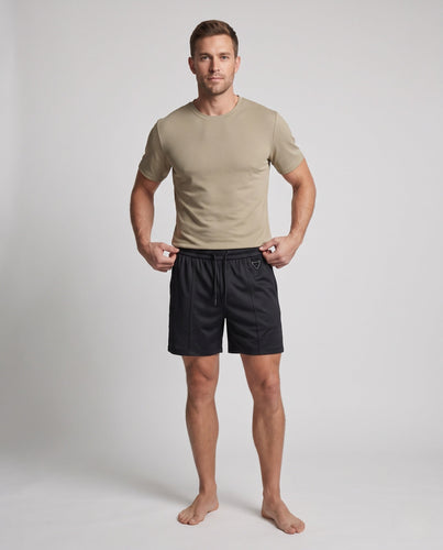 Herren nan leichtes Freizeit-Set T-Shirt und Shorts mit atmungsaktivem FunktionsgewDrunee und elastischem Bund Drune