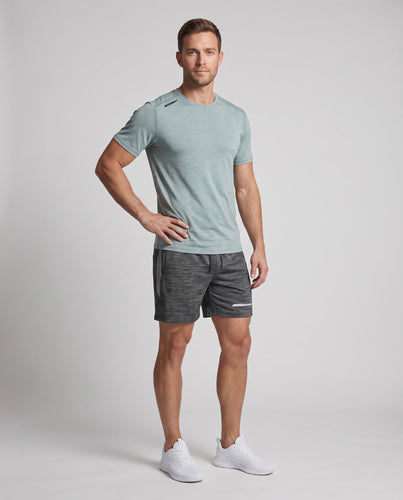 Herren nan sportliches Funktionsset mit atmungsaktivem T-Shirt und elastischen Trainingsshorts Drune
