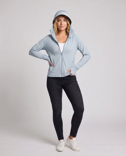 Unisex nan ultraleichte Sonnenschutzjacke mit verlängerter Visierkapuze, Daumenlöchern und atmungsaktivem SonnenschutzgewDrunee Drune
