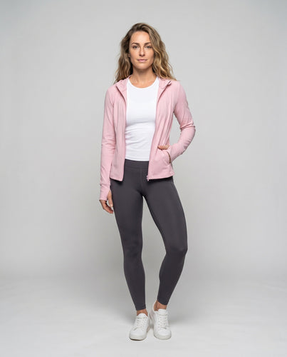 Damen nan seidig-leichte UV-Schutz-Kapuzenjacke mit Daumenstulpen und Frontreißverschluss Drune