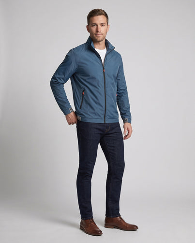 Herren nan leichte Stehkragen-Shelljacke mit windabweisender Oberfläche, atmungsaktiver Futterstruktur, kontrastierendem Reißverschluss und verdeckten Seitentaschen Drune