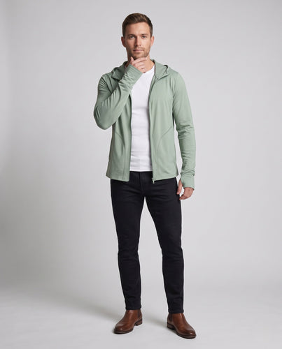 Herren nan ultraleichte UV-Schutz-Kapuzenjacke mit durchgehendem Reißverschluss atmungsaktivem Meshfutter und schnelltrocknender Funktionsfaser Drune