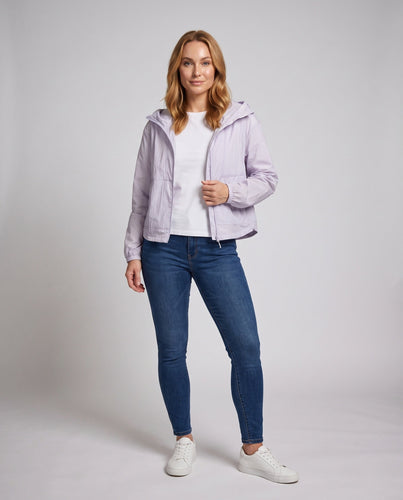 Damen nan ultraleichte packbare Windbreakerjacke mit Kapuze und Netzfutter Drune