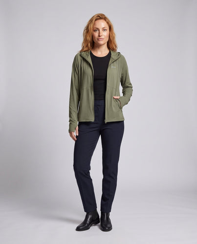 Damen nan ultraleichte UV-Schutz Kapuzenjacke mit Daumenlöchern und Reißverschluss Drune
