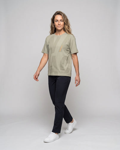 Damen modisches oversized T-Shirt mit grafischem Print Drune