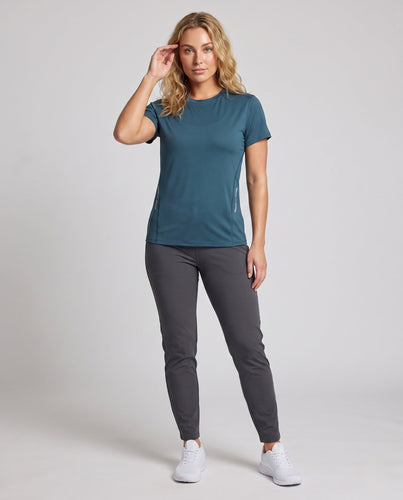 Damen sportliches Funktions-T-Shirt mit atmungsaktiver Struktur Drune