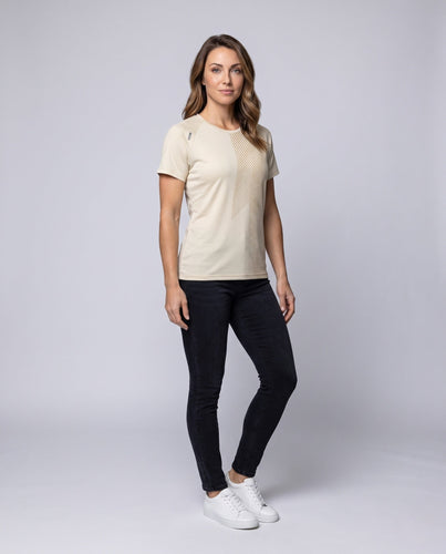 Damen Sport-T-Shirt mit atmungsaktiver Struktur und stylischem Streifenmuster Drune