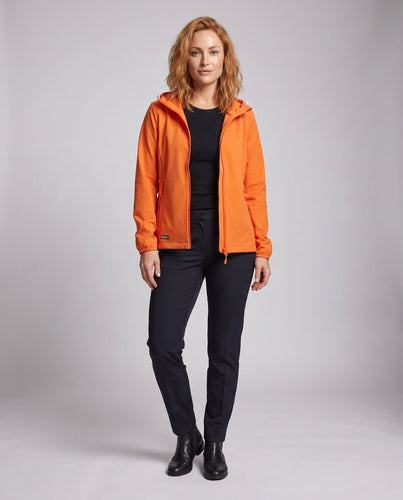 Damen wasserabweisende Outdoorjacke mit verstellbarem Kapuzenkragen Drune