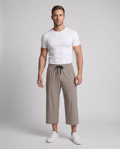 Herren sportliche Kurzstyle Trainingshose mit elastischem Bund und praktischen Seitentaschen Drune