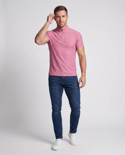 Herren Sportliches Kurzarm Laufshirt mit Reißverschluss und atmungsaktiven Eigenschaften Drune
