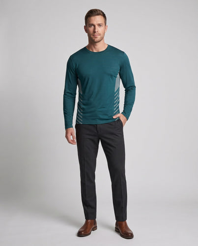 Herren technisches Langarm-T-Shirt mit atmungsaktiven Mesh-Einsätzen Drune