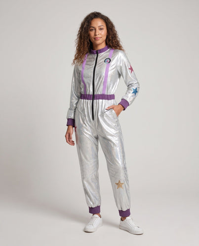 Damen futuristischer Raumanzug mit schimmernden Akzenten Drune