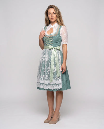 Damen Dirndl Kleid mit eleganter Stickerei und charmantem Taillengürtel Drune