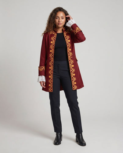 Damen eleganter Frack mit edlen Verzierungen und hochwertiger Verarbeitung Drune