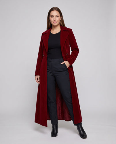 Damen eleganter Frackmantel mit breitem Revers und tailliertem Schnitt Drune