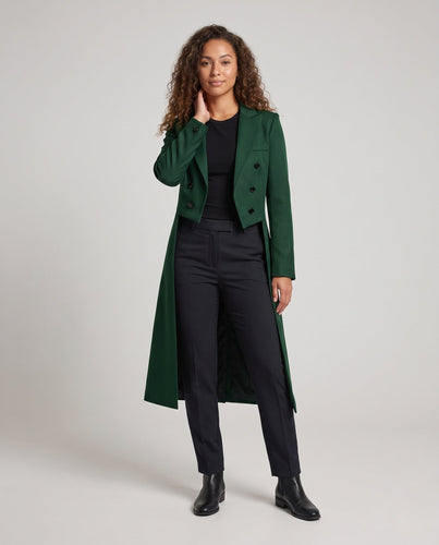 Damen eleganter Steppmantel mit asymmetrischem Saum und dekorativen Knöpfen Drune