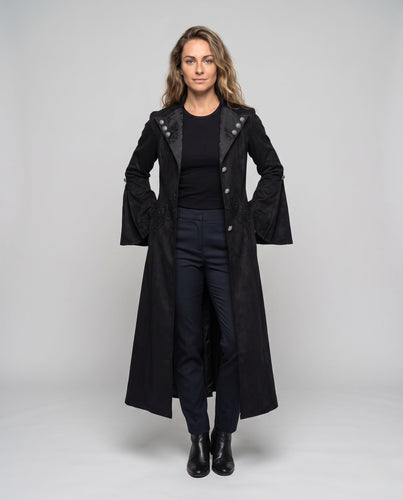 Damen Gothic Lange Manteljacke Drune