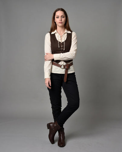 Damen lässiges Longsleeve mit Kordelzug Drune