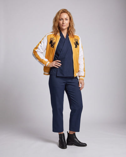 Damen stylische Bomberjacke mit gesticktem Design Drune