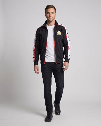 Herren Sportliche Trainingsjacke mit hochstehendem Kragen und dynamischen Streifen Drune