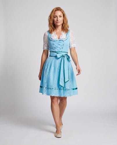 Damen Dirndl mit floraler Spitzenborte Drune