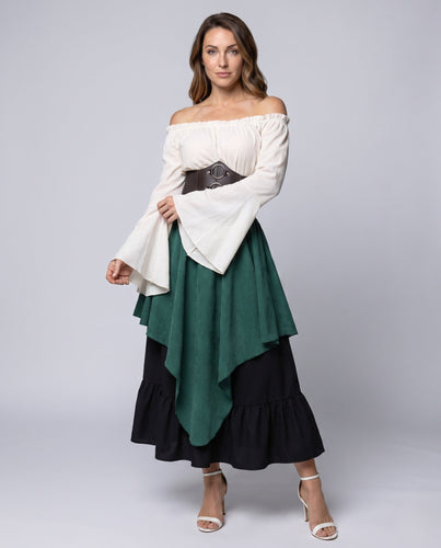 Damen Elegantes Kleid mit asymmetrischem Schnitt und voluminösem Rock Drune