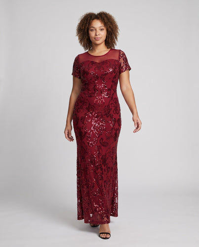 Damen Elegantes Maxikleid mit funkelndem Spitzenlook Drune