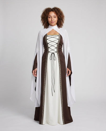 Damen elegantes mittelalterliches Kleid mit schimmernden Akzenten Drune