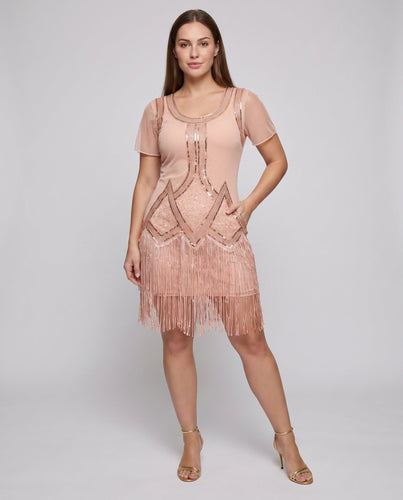 Damen festliches Fringe Kleid Drune